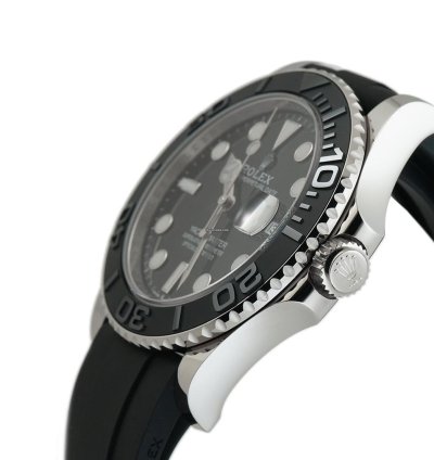 Rolex Yacht-master 42 42mm 18k White Gold Ceramic Bezel On Oysterflex