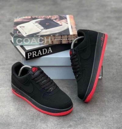 Nike Air Force 1 Low University Black Red Sneakers