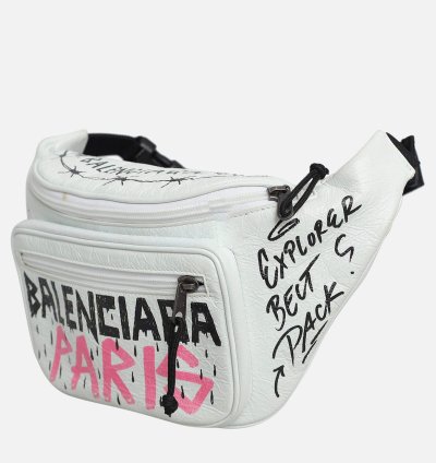 Balenciaga Graffiti Leather Belt Bag