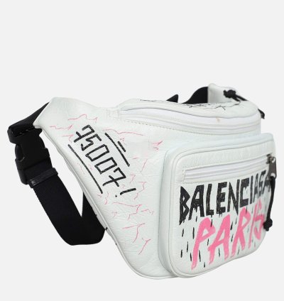 Balenciaga Graffiti Leather Belt Bag
