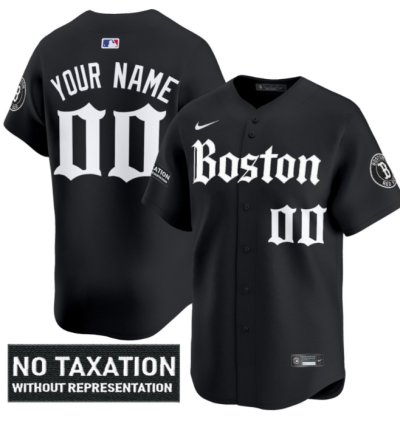 Custom Boston Red Sox Jersey Retro Newspaper Edition Vapor Limited Stitched Black