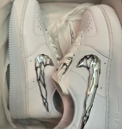 Nike Air Force 1 Molten Metal White Sneakers