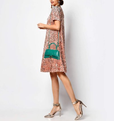 Balenciaga Green Croc Embossed Leather Xs Hourglass Top Handle Bag