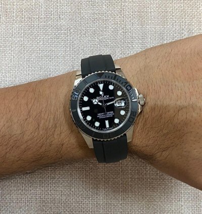 Rolex Yacht-master 42 42mm 18kt White Gold Men Oysterflex Watch 23 226659