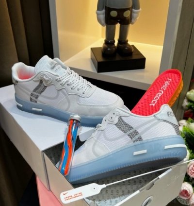 Nike Air Force 1 React Ice White Basketball Sneakers Semi Ua