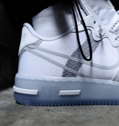 Nike Air Force 1 React Ice White Basketball Sneakers Semi Ua