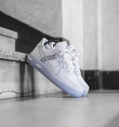 Nike Air Force 1 React Ice White Basketball Sneakers Semi Ua