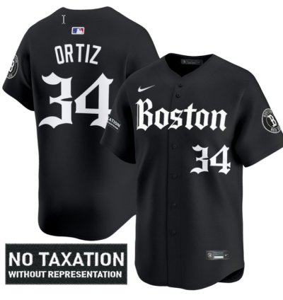 David Ortiz Jersey 34 Boston Red Sox Retro Newspaper Edition Vapor Premier Limited Stitched Black