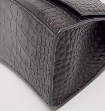 Balenciaga Grey Ombre Leather Small Hourglass Top Handle Bag
