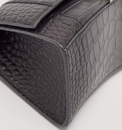 Balenciaga Grey Ombre Leather Small Hourglass Top Handle Bag