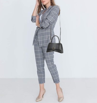 Balenciaga Grey Ombre Leather Small Hourglass Top Handle Bag