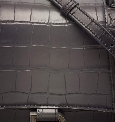 Balenciaga Grey Ombre Leather Small Hourglass Top Handle Bag