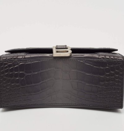 Balenciaga Grey Ombre Leather Small Hourglass Top Handle Bag