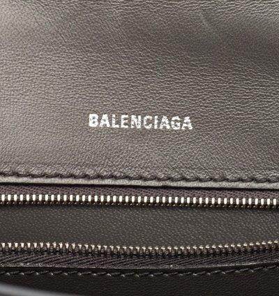 Balenciaga Grey Ombre Leather Small Hourglass Top Handle Bag
