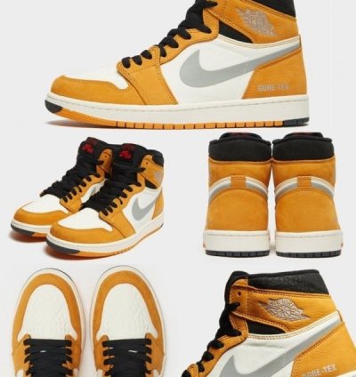 Nike Air Jordan 1 High Element Goretex Light Curry Basketball Sneakers