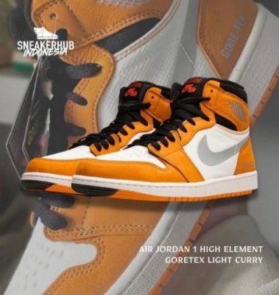 Nike Air Jordan 1 High Element Goretex Light Curry Basketball Sneakers