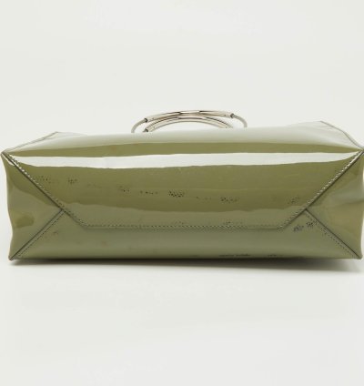 Balenciaga Grey Patent Leather Small Cable Shopper Tote