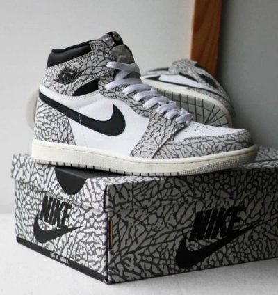 Nike Air Jordan 1 High Elephant Print Basketball Sneakers Semi Ua
