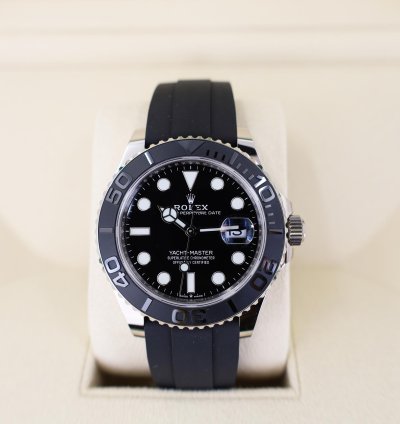 Rolex Yacht-master 42 42mm Black Ceramic Bezel White Gold Black Dial Oysterflex Band 226659