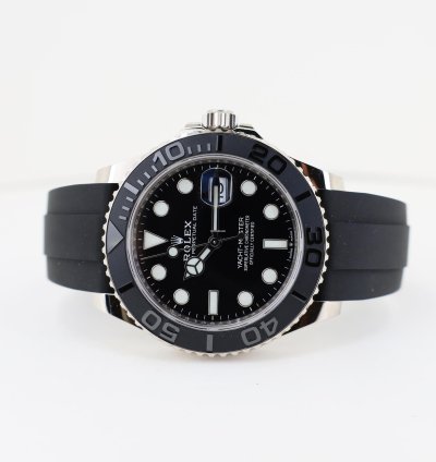Rolex Yacht-master 42 42mm Black Ceramic Bezel White Gold Black Dial Oysterflex Band 226659