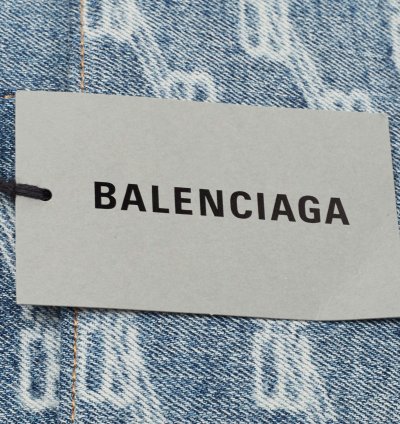 Balenciaga Light Blue Bb Monogram Denim Small Hourglass Top Handle Bag