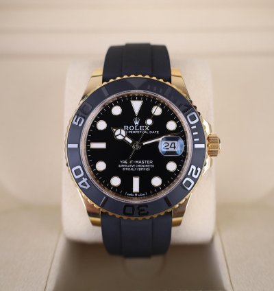 Rolex Yacht-master 42 42mm Black Ceramic Bezel Yellow Gold Black Dial Osyterflex Bracelet 226658