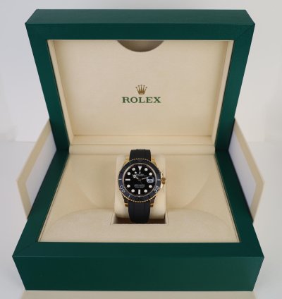 Rolex Yacht-master 42 42mm Black Ceramic Bezel Yellow Gold Black Dial Osyterflex Bracelet 226658