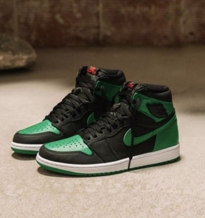 Nike Air Jordan 1 High Pine Green Black Basketball Sneakers Semi Ua