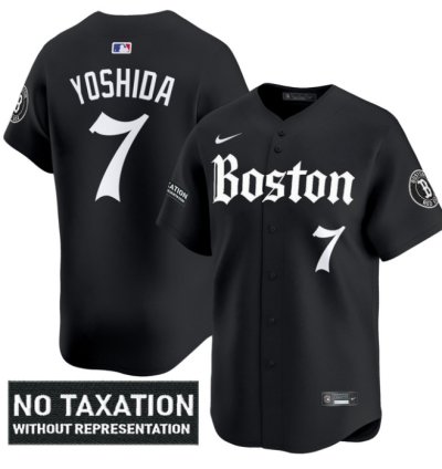 Masataka Yoshida Jersey 7 Boston Red Sox Retro Newspaper Edition Vapor Limited Stitched Black