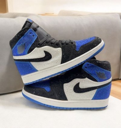 Nike Air Jordan 1 High Royal Blue Diamond Basketball Sneakers