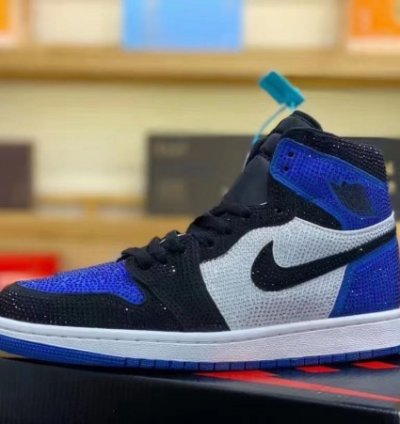 Nike Air Jordan 1 High Royal Blue Diamond Basketball Sneakers