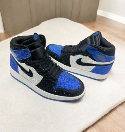 Nike Air Jordan 1 High Royal Blue Diamond Basketball Sneakers