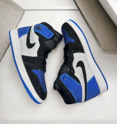 Nike Air Jordan 1 High Royal Blue Diamond Basketball Sneakers