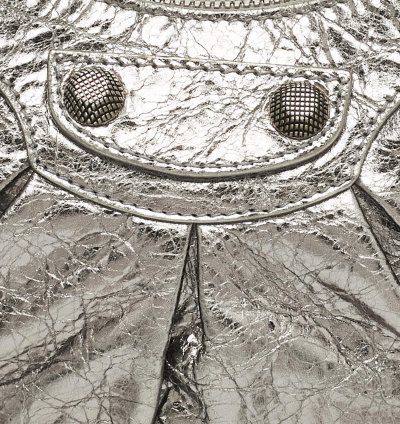 Balenciaga Metallic Grey Leather Xs Le Cagole Shoulder Bag