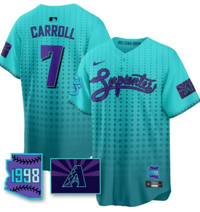 Corbin Carroll Jersey 7 Arizona Diamondbacks Serpientes City Connect Stitched Teal