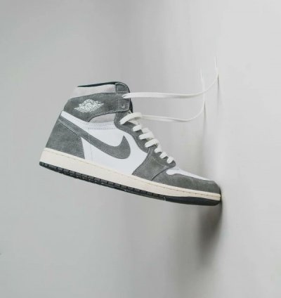 Nike Air Jordan 1 High Washed Grey Black Basketball Sneakers Semi Ua