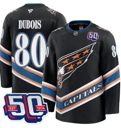 Men Pierre Dubois Jersey 80 Washington Capitals Eagle 50th Anniversary Black