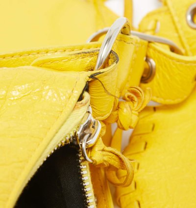 Balenciaga Mustard Leather Xs Le Cagole Shoulder Bag