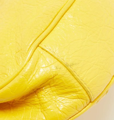 Balenciaga Mustard Leather Xs Le Cagole Shoulder Bag
