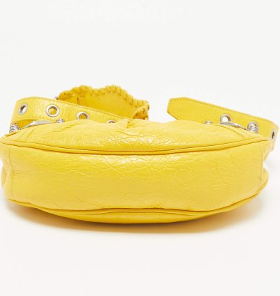 Balenciaga Mustard Leather Xs Le Cagole Shoulder Bag