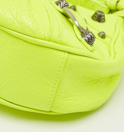 Balenciaga Neon Green Leather Xs Le Cagole Shoulder Bag