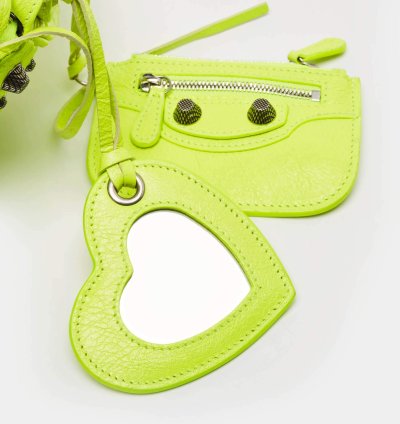 Balenciaga Neon Green Leather Xs Le Cagole Shoulder Bag