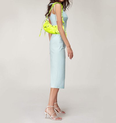 Balenciaga Neon Green Leather Xs Le Cagole Shoulder Bag