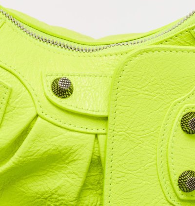 Balenciaga Neon Green Leather Xs Le Cagole Shoulder Bag