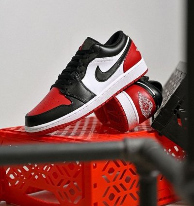Nike Air Jordan 1 Low Bred Toe 20 2024 Basketball Sneakers