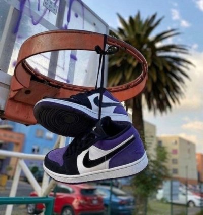 Nike Air Jordan 1 Low Court Purple Basketball Sneakers