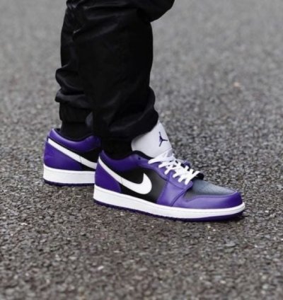 Nike Air Jordan 1 Low Court Purple Basketball Sneakers