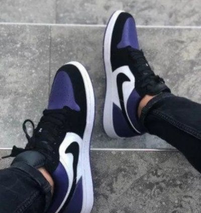 Nike Air Jordan 1 Low Court Purple Basketball Sneakers