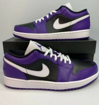 Nike Air Jordan 1 Low Court Purple Basketball Sneakers