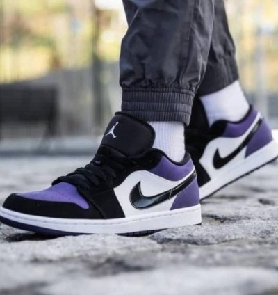 Nike Air Jordan 1 Low Court Purple Basketball Sneakers